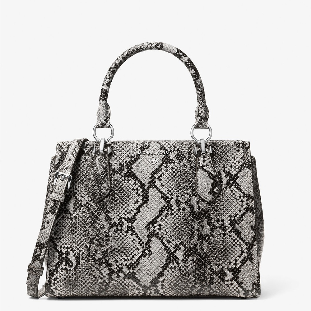 MICHAEL KORS
Marilyn Medium Snake Embossed Leather Satchel